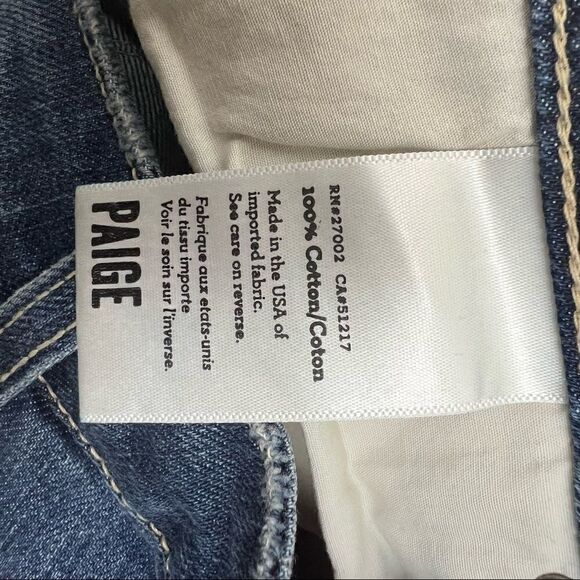 PAIGE Destroyed Riley with Knee Slash Straight Rolled Hem Jeans Brand New! - Picture 10 of 12